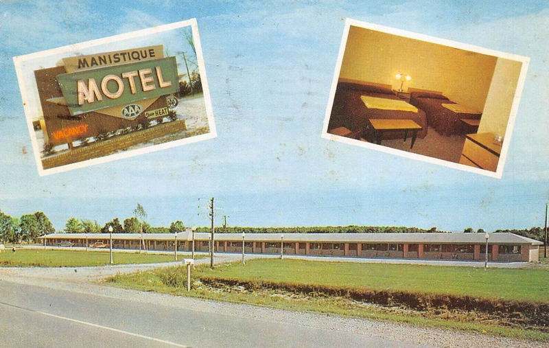 Manistique Motel - Vintage Postcard